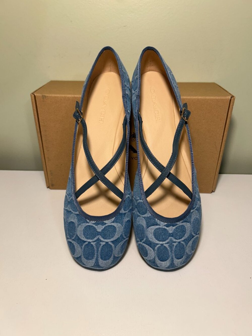 Coach Phoebe Women's Ballet Flat In Signature Denim